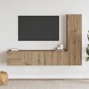 vidaXL Väggmonterade TV-skåp 3 st ek konstruerat trä
