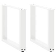 vidaXL Soffbordsben U-formade 2 st vita 50x(42-43) cm stål