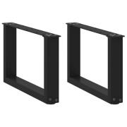 vidaXL Soffbordsben U-formade 2 st svarta 50x(30-31) cm stål