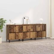 vidaXL Skåp 3 pcs Gammalt trä 60 x 35 x 70 cm Konstruerat trä