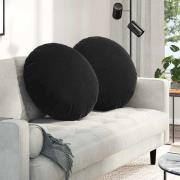 vidaXL Sittkuddar 2 pcs Svart Ø80 x 29 cm Sammet