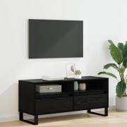 vidaXL TV-skåp Svart Ek 100 x 34,5 x 44,5 cm Konstruerat trä och järn