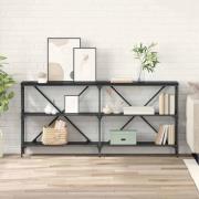 vidaXL Konsolbord med hylla Svart Ek 160 x 30 x 75 cm Konstruerat trä