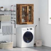 vidaXL Väggskåp Gammalt trä 69,5 x 34 x 90 cm Konstruerat trä och glas