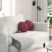 vidaXL Sittkuddar 2 pcs Vinröd Ø30 x 13 cm tyg