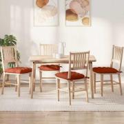 vidaXL Sittkuddar 4 pcs Röd orange 40 x 40 x 6 cm Kordread tyg