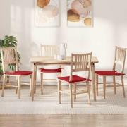 vidaXL Sittkuddar 4 pcs Röd 40 x 40 x 3 cm tyg