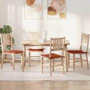 vidaXL Sittkuddar 4 pcs Röd orange 40 x 40 x 3 cm Kordread tyg