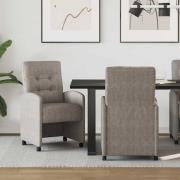 vidaXL Matstolar med hjul 2 pcs Grå 58 x 67 x 97 cm Konstläder