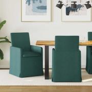 vidaXL Matstolar 2 pcs Mörkgrön 57 x 67 x 95 cm tyg