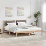 vidaXL Sängram med huvudgavel Taupe 180 x 200 cm Massiv furu