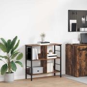 vidaXL Hyllsystem Rökt ek 82 x 32 x 79 cm Konstruerat trä