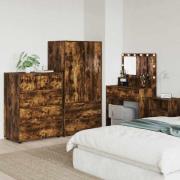 vidaXL Förvaringsskåp 2 pcs Rökt ek 80 x 48 x 105 cm Konstruerat trä