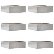 vidaXL Kant för gräsmatta 6 pcs Silver 40 x 40 x 13 cm Rostfritt stål