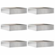 vidaXL Kant för gräsmatta 6 pcs Silver 50 x 50 x 13 cm Rostfritt stål