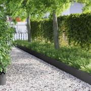 vidaXL Gräskanter 20 pcs Svart 103 x 0,05 x 22 cm Stål