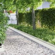 vidaXL Gräskanter 20 pcs Vit 103 x 0,05 x 22 cm Stål