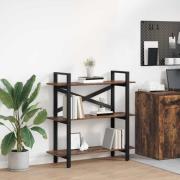 vidaXL Hyllsystem Rökt ek 100 x 33,5 x 102 cm Konstruerat trä