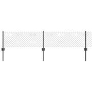 vidaXL Staket med stolpar Grå 0.4 x 25 m Stål