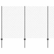 vidaXL Staket med stolpar Grå 1.5 x 25 m Stål