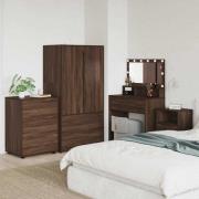 vidaXL Förvaringsskåp Brun Ek 60 x 48 x 81 cm Konstruerat trä