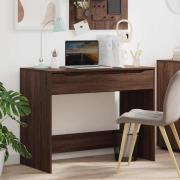 vidaXL Skrivbord med låda Brun Ek 100 x 50 x 78 cm Konstruerat trä