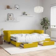 vidaXL Dagbädd utdragbar med lådor gul 80x200 cm sammet