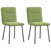 vidaXL Matstolar 2 st ljusgrön sammet