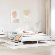 vidaXL Sängram utan madrass vit 180x200 cm massiv furu