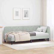 vidaXL Hörn Sängram Ljusgrå 80 x 200 cm Sammet