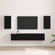 vidaXL TV Vägghylla 2 pcs Svart 30 x 31 x 60 cm Konstruerat trä