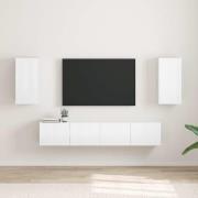 vidaXL TV Vägghylla 2 pcs Glansig Vit 30 x 31 x 60 cm Konstruerat trä