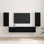 vidaXL TV Vägghylla 2 pcs Svart 30 x 31 x 80 cm Konstruerat trä