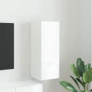 vidaXL TV Vägghylla Glansig Vit 30 x 31 x 80 cm Konstruerat trä