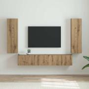 vidaXL TV Vägghylla 2 pcs Artisan Ek 30 x 31 x 100 cm Konstruerat trä