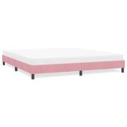 vidaXL Sängram utan madrass rosa 180x220 cm sammet