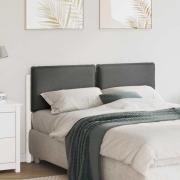 vidaXL Klädd sänggavel Vit och ljusgrå 140 cm Massiv furu