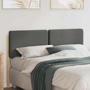 vidaXL Klädd sänggavel Brun och ljusgrå 120 cm Massiv furu