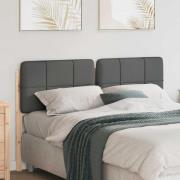 vidaXL Klädd sänggavel Brun och ljusgrå 140 cm Massiv furu