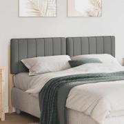 vidaXL Klädd sänggavel Brun och ljusgrå 150 cm Massiv furu