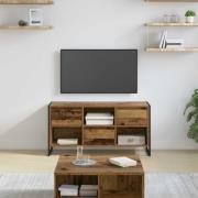 vidaXL TV-skåp med låda Gammalt trä 100 x 36 x 49,5 cm Konstruerat trä