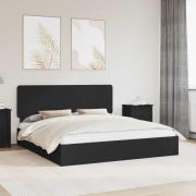 vidaXL Förvaringssäng med låda Svart 200 x 200 cm Konstruerat trä
