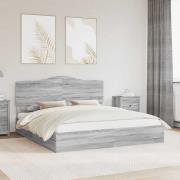 vidaXL Förvaringssäng med låda Grå Sonoma 200 x 200 cm Konstruerat trä