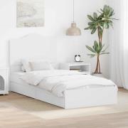 vidaXL Förvaringssäng med huvudgavel Vit 90 x 200 cm Konstruerat trä