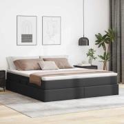 vidaXL Förvaringssäng med madrass Svart 160 x 200 cm Konstläder