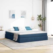 vidaXL Förvaringssäng med madrass Blå 160 x 200 cm Polyester