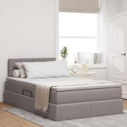 vidaXL Förvaringssäng med madrass Taupe 120 x 200 cm Konstruerat trä