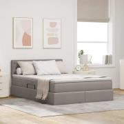 vidaXL Förvaringssäng med madrass Taupe 140 x 200 cm Konstruerat trä
