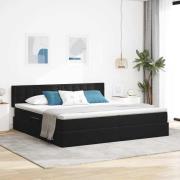 vidaXL Förvaringssäng med madrass Svart 200 x 200 cm Sammet
