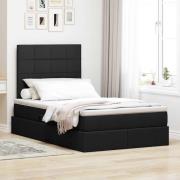 vidaXL Förvaringssäng med madrass med madrass Svart 120 x 190 cm tyg